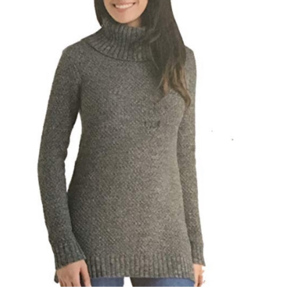 Hilary Radley gray cowl/turtleneck sweater
